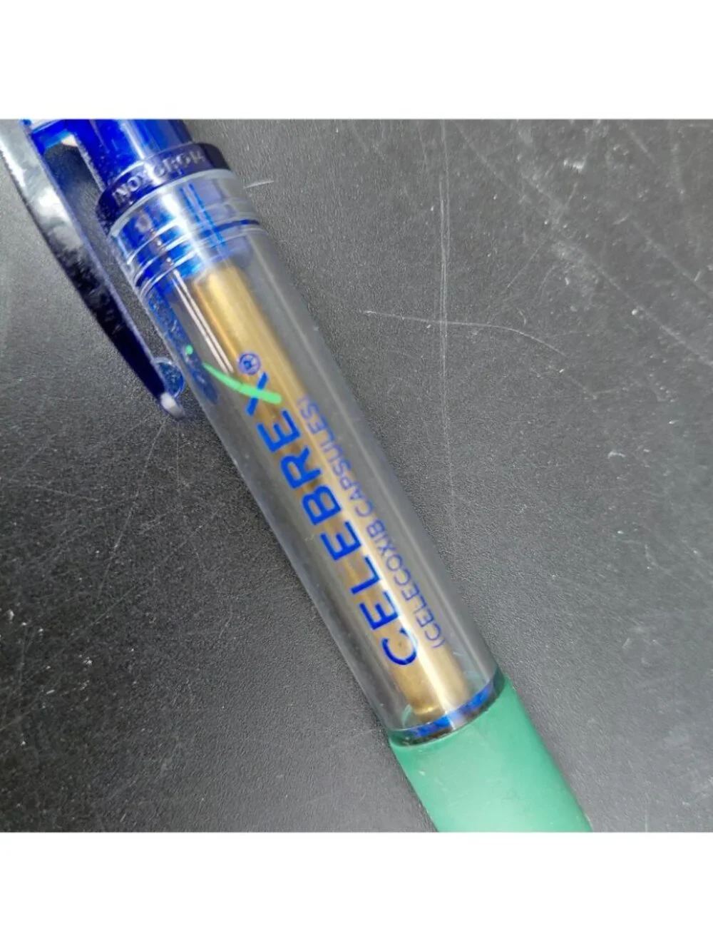 Celebrex Celecoxib Capsules Promotional Ballpoint Pen Blue Ink Click Inoxcrom